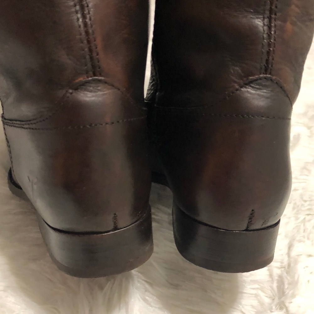 FRYE Melissa Button Leather Riding Boots. - Picture 8 of 14
